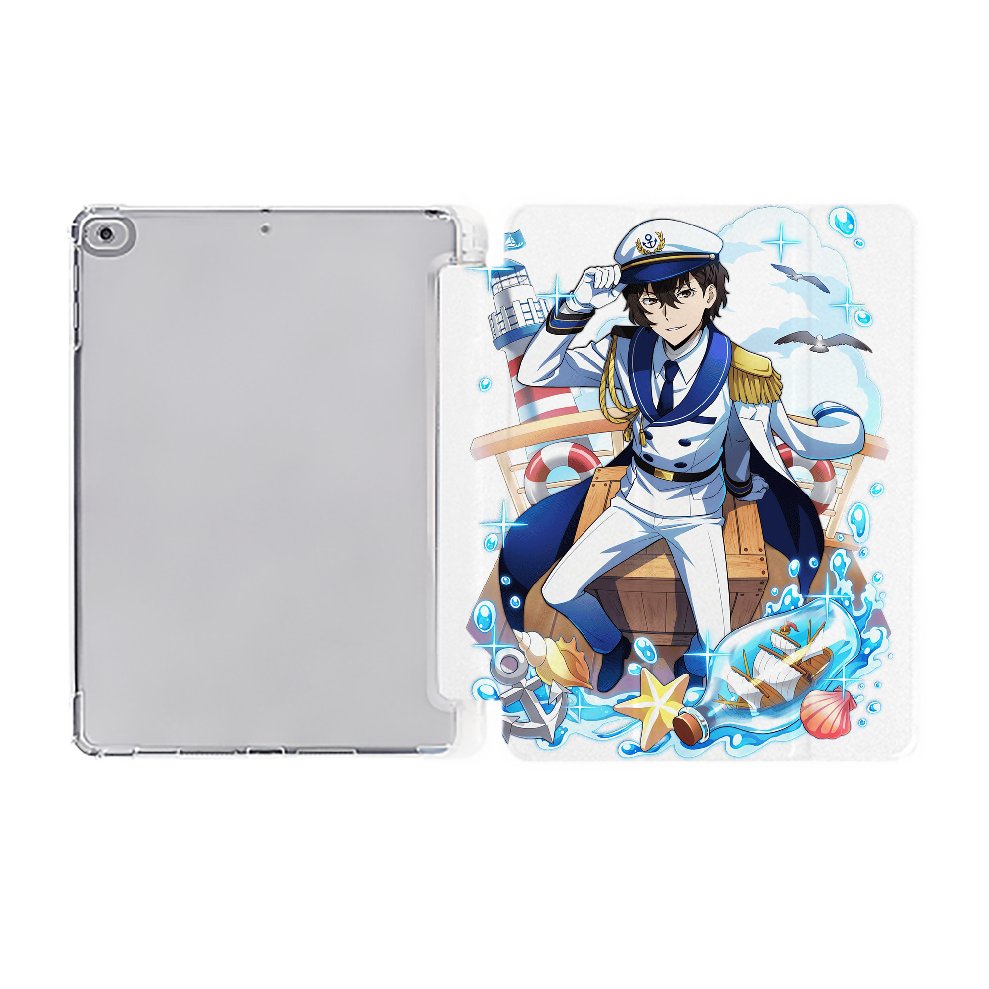 （画像用） 文豪ストレイドッグス Bungo Stray Dogs IPad ケース ペン収納付き 三つ折りスタンド PUレザー×シリコン 対応機種9.5/10.5/10.9インチ